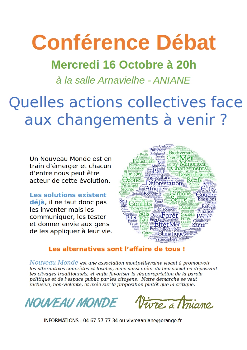 Conférence Débat - alternatives & changements - 16 octobre